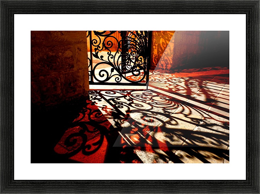 Courtyard shadows Picture Frame print