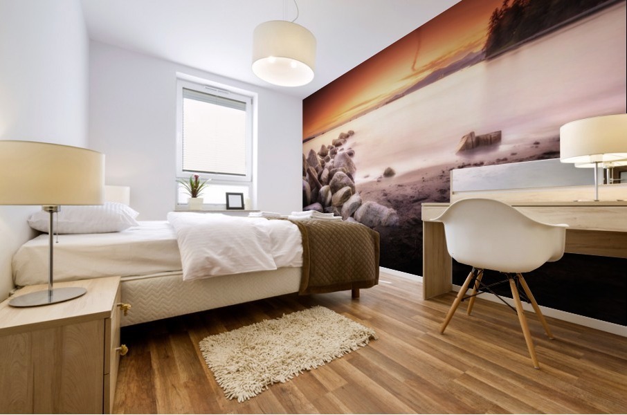 Sunset by  the Pacific Ocean Mural print