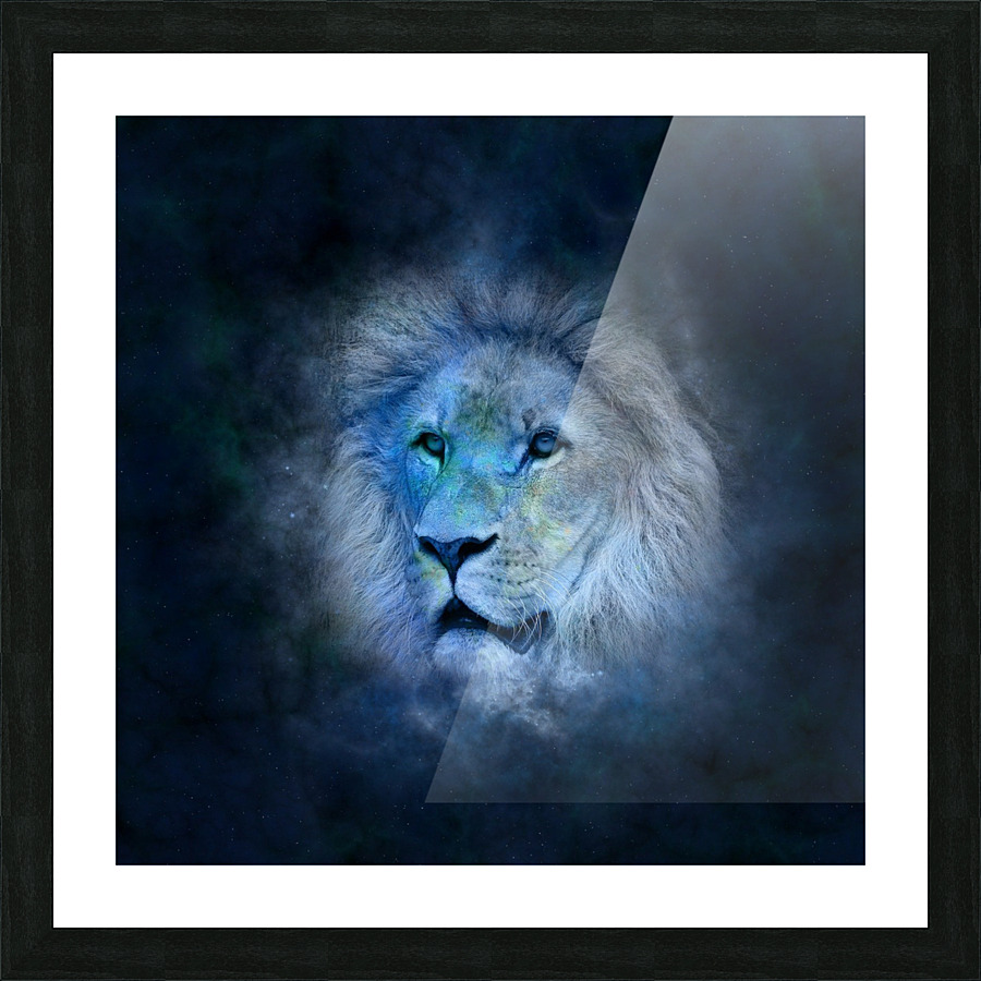 Lion Portrait Picture Frame print
