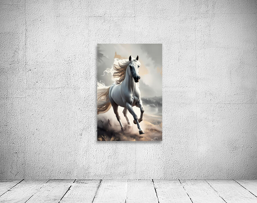 Majestic White Stallion in a Dreamy Realm Wall Preview