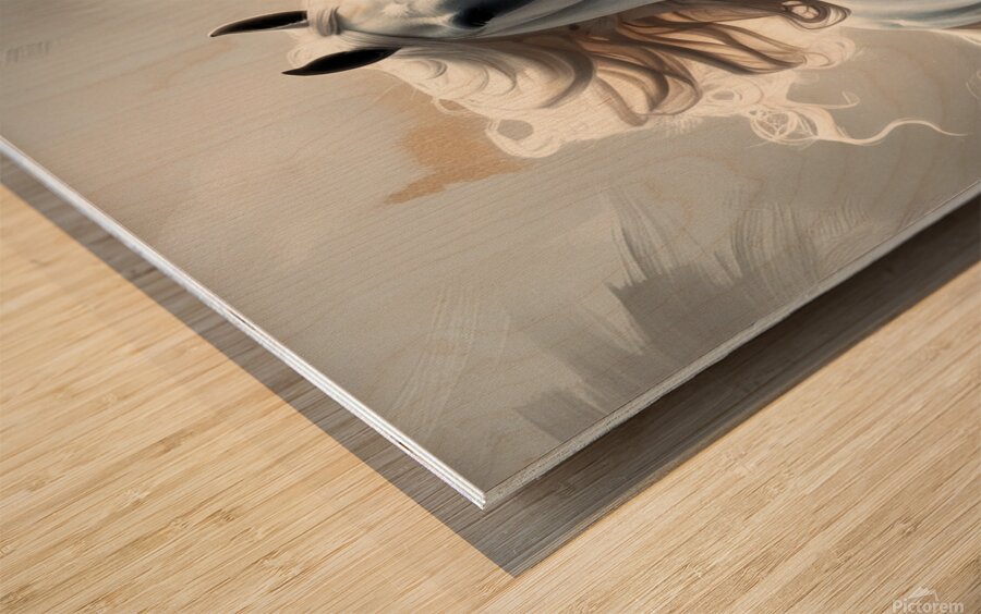 Majestic White Stallion in a Dreamy Realm Wood print