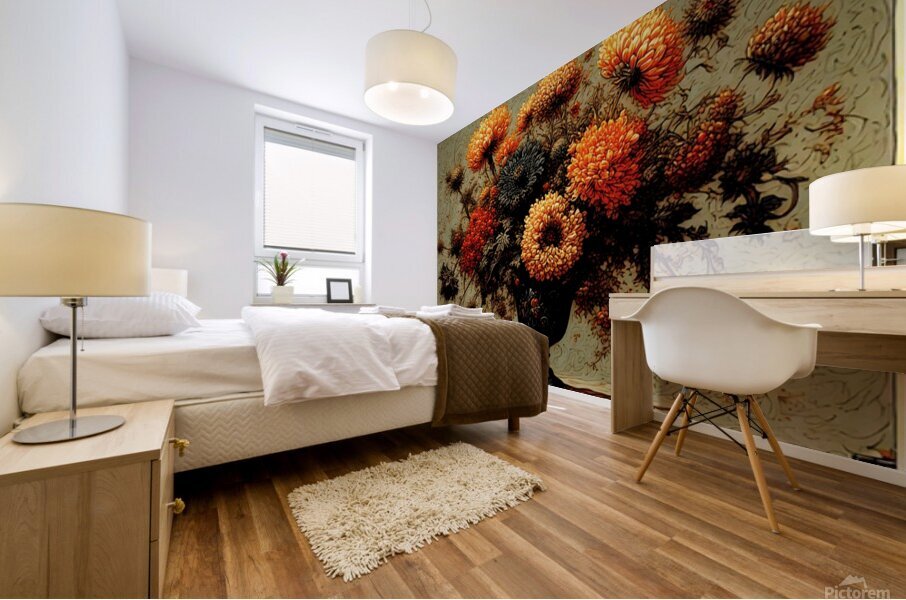 Orange Bouquet  Mural print