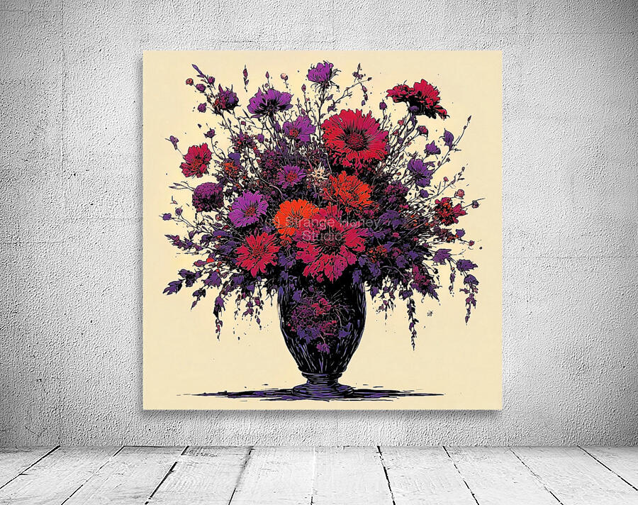 Red Floral  Wall Preview