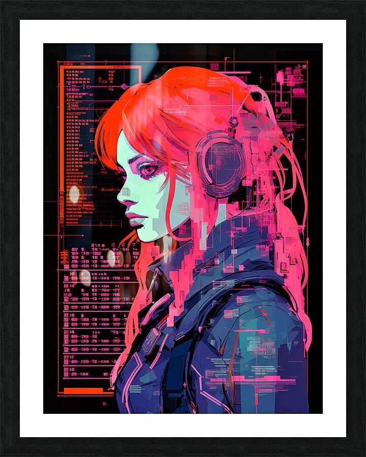 Synthwave Red 003 Picture Frame print