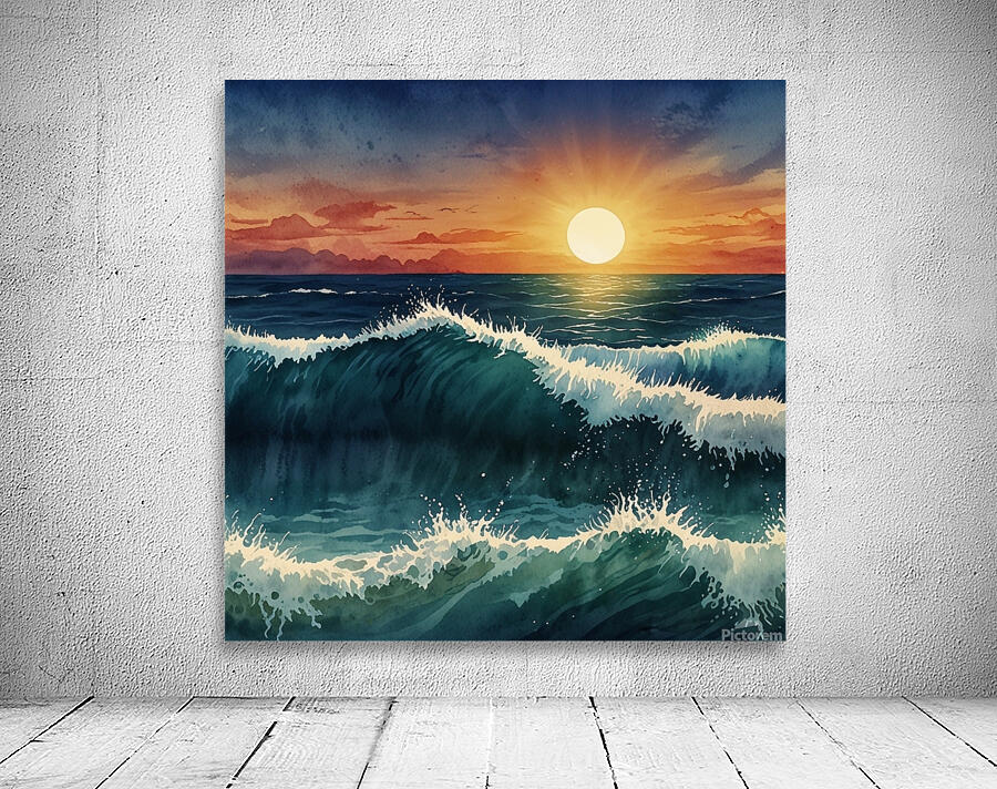 Leonardo Lightning XL Water color style for sea a Wall Preview