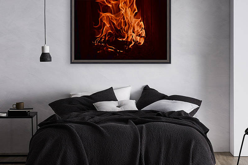 Fierce fire flames in the fireplace by Codrina Miculit