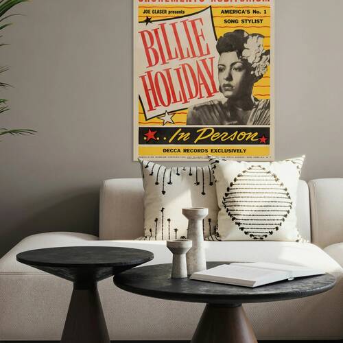 Billie Holiday 1949 Americas No. 1 Song Stylist Globe Concert Poster by Back Stage Archives