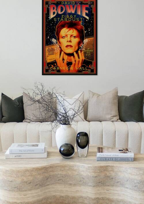 1972 David Bowie Ziggy Stardust Concert Poster  by Back Stage Archives