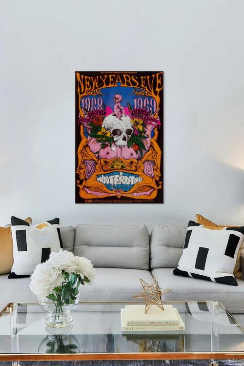 BG-152 Grateful Dead Santana 1968-69 New Years Eve S.F. Concert Poster by Back Stage Archives
