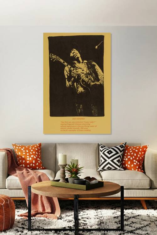 1969 Woodstock Festival  “3 Days of Peace & Music” Jimi Hendrix Concert Poster by Back Stage Archives