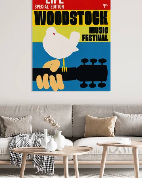 1969 Woodstock Festival “3 Days of Peace & Music” Concert Poster by Back Stage Archives