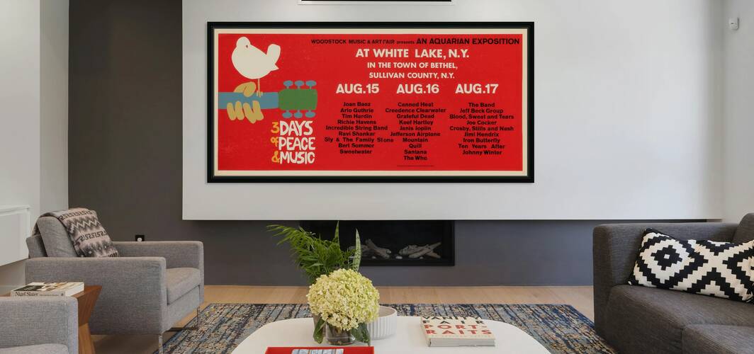 1969 Woodstock Festival “3 Days of Peace & Music” Concert Poster by Back Stage Archives