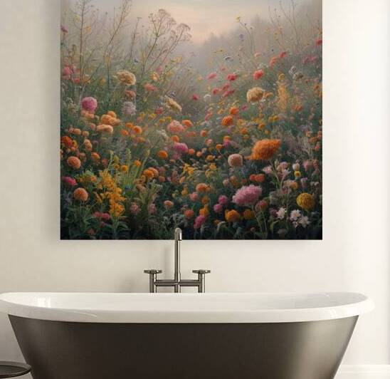 Natures Tapestry: A Flourishing Meadow of Wildflowers by MossArt