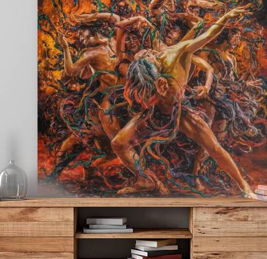 Dynamic Symphony: A Vivid Portrayal of Chaos and Passion by MossArt