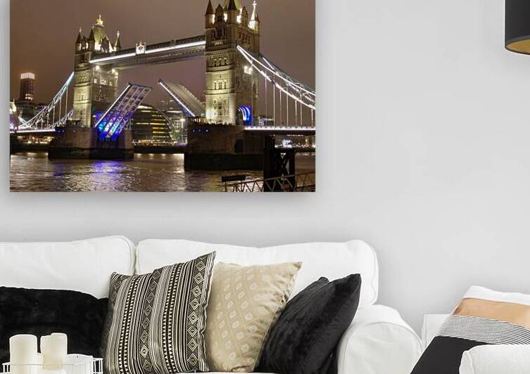 Tower Bridge raised at night by Antony Robinson