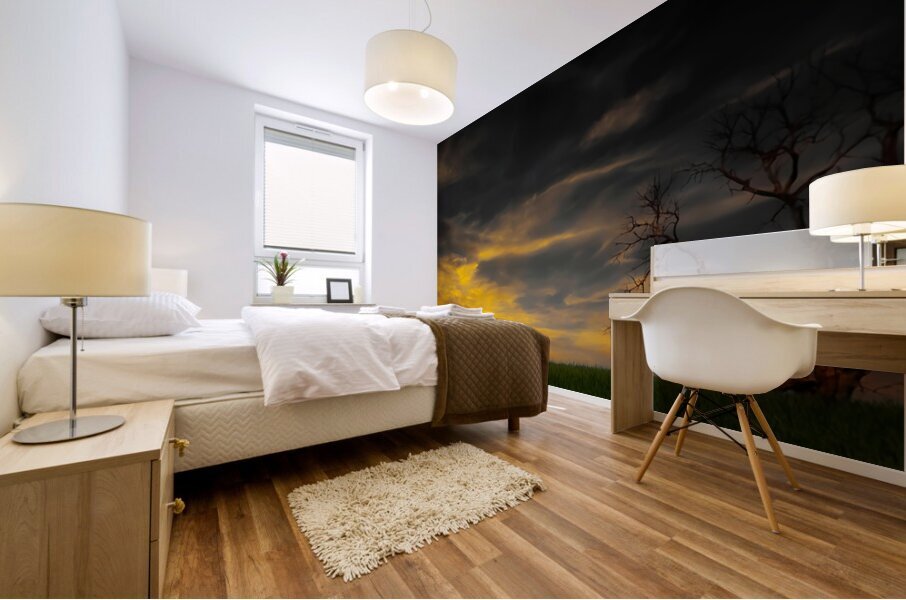 Sunset Over Wounded Knee Mural print