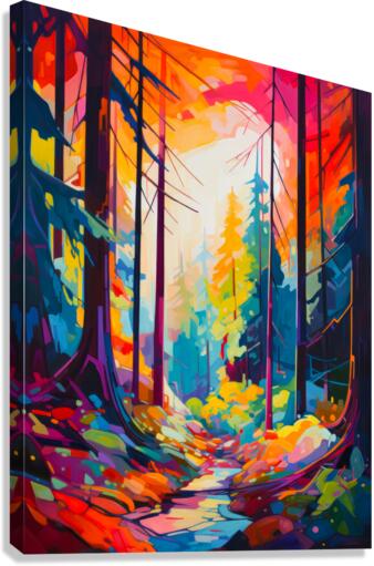 Hyper Detailed Sunset Woods Canvas Print