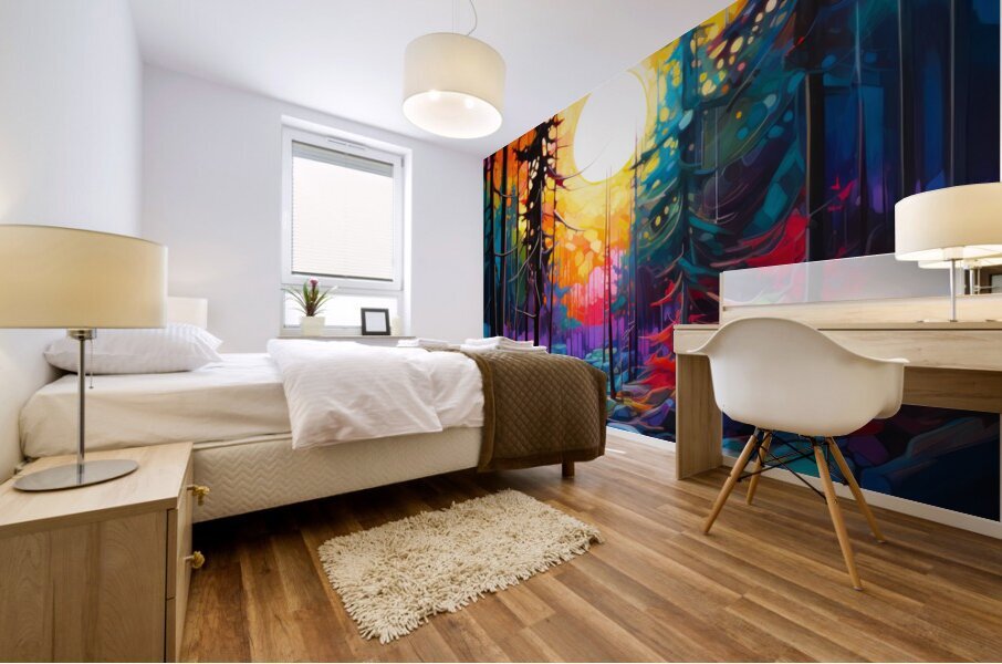 Bold Flat Color Aspen Mural print