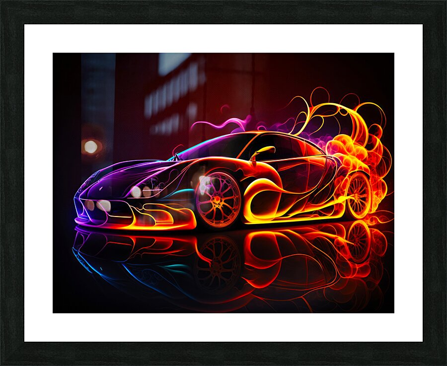 Neon Velocity Picture Frame print