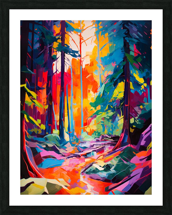 Vibrant Precisionist Forest Picture Frame print