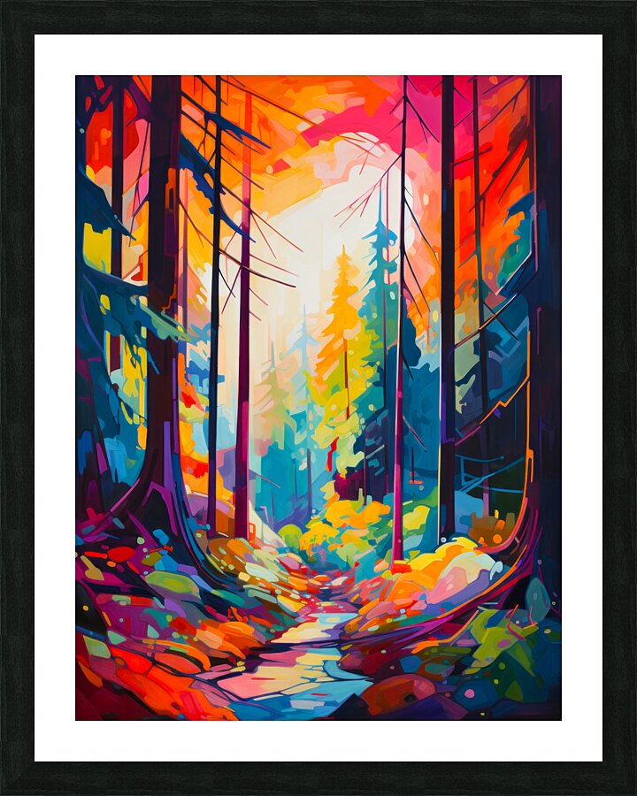 Hyper Detailed Sunset Woods Picture Frame print