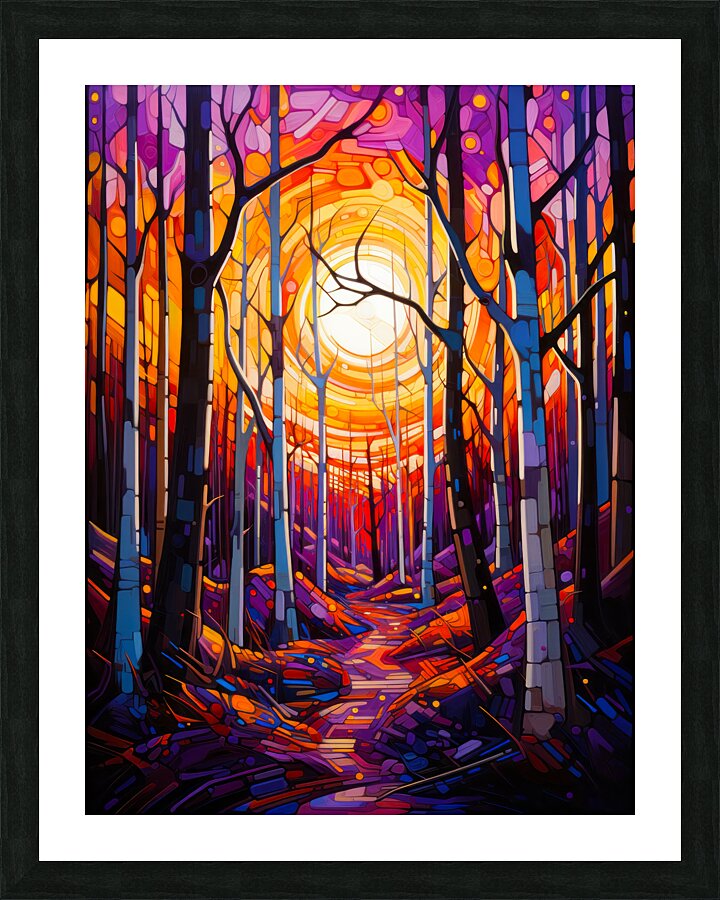 Bold Outlined Aspen Forest Picture Frame print