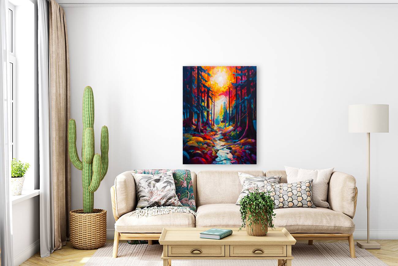 Fauvist Sunset Forest Reproduction