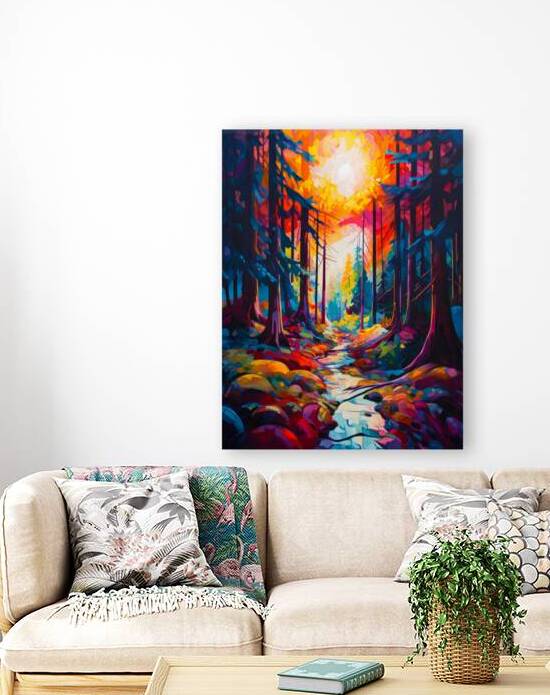 Fauvist Sunset Forest Reproduction