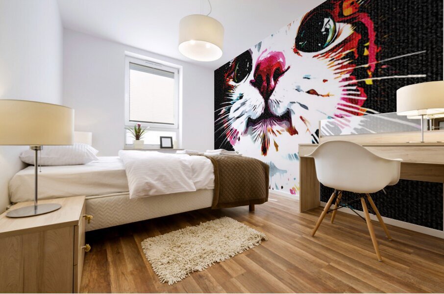 Funny cat Mural print