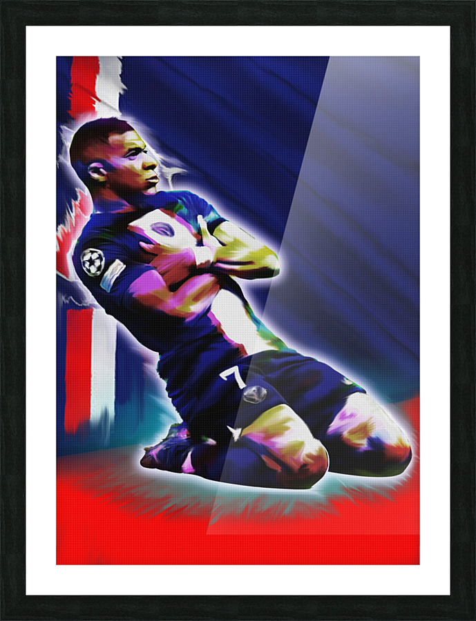 Mbappe Style pop art Picture Frame print