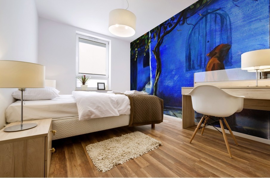 Blue city Mural print