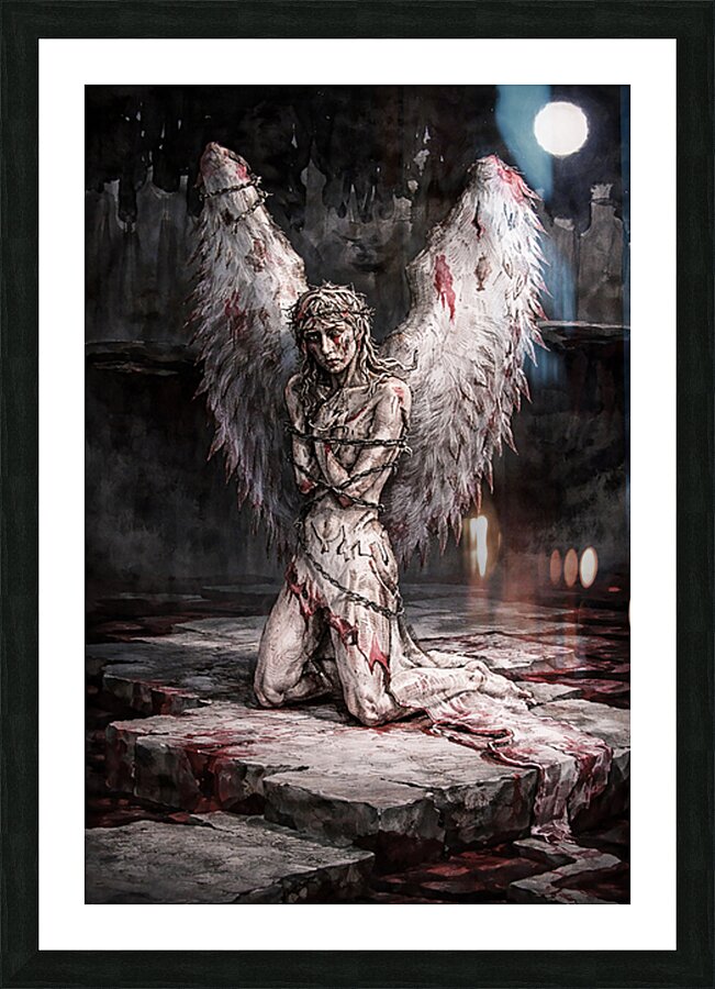 Falling angel Picture Frame print