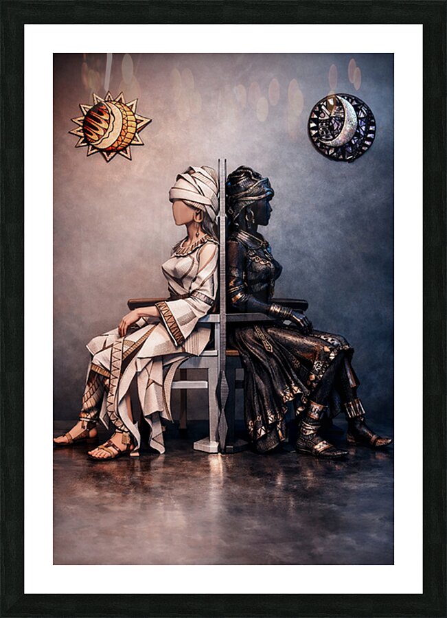Day and night Picture Frame print