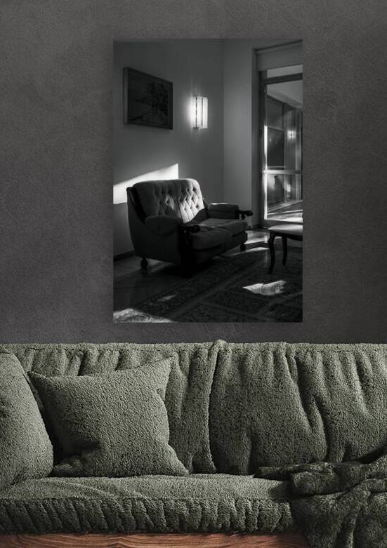 Light on the Armchair. Dramatic Black & White Interior by Murat Kucukkarakasli
