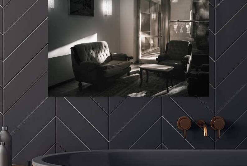 Evening Light in the Sitting Room. Black & White Interior Atmosphere by Murat Kucukkarakasli