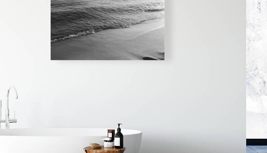 Monochrome Tidal Lines on a Quiet Shore by Murat Kucukkarakasli