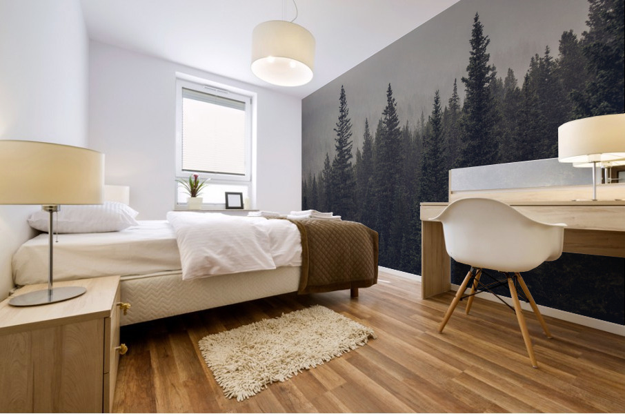 Forest Snowstorm Mural print
