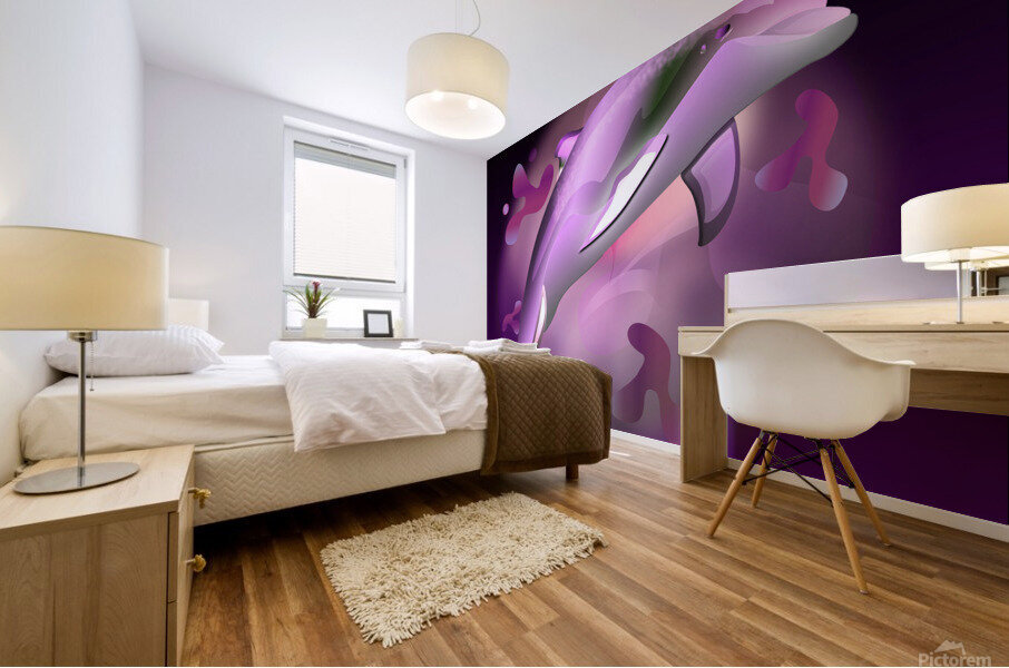 DripDrop Dolphin Mural print