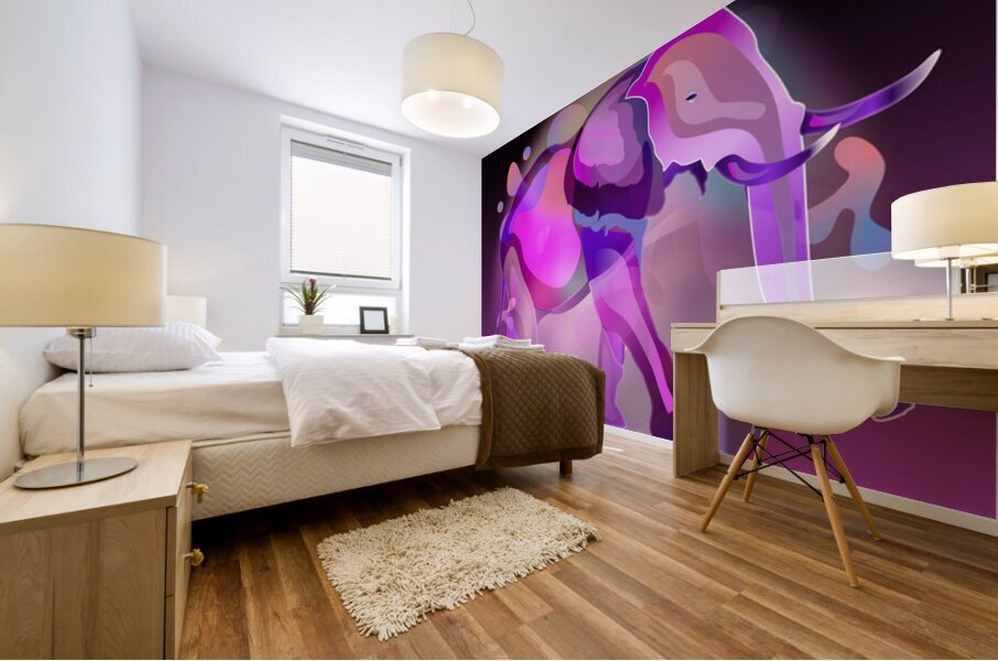 CottonCandy Elephant Mural print