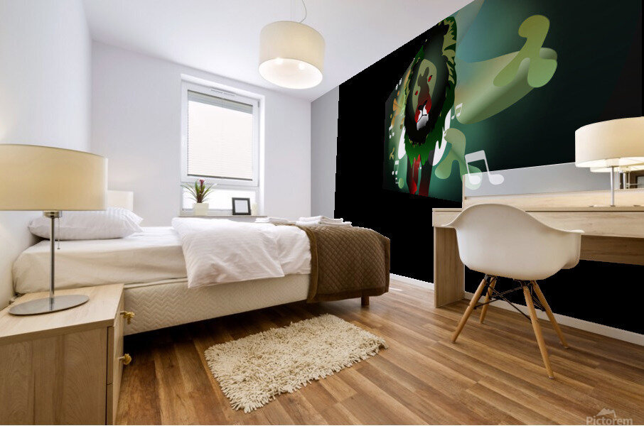 Lazer Lion Mural print