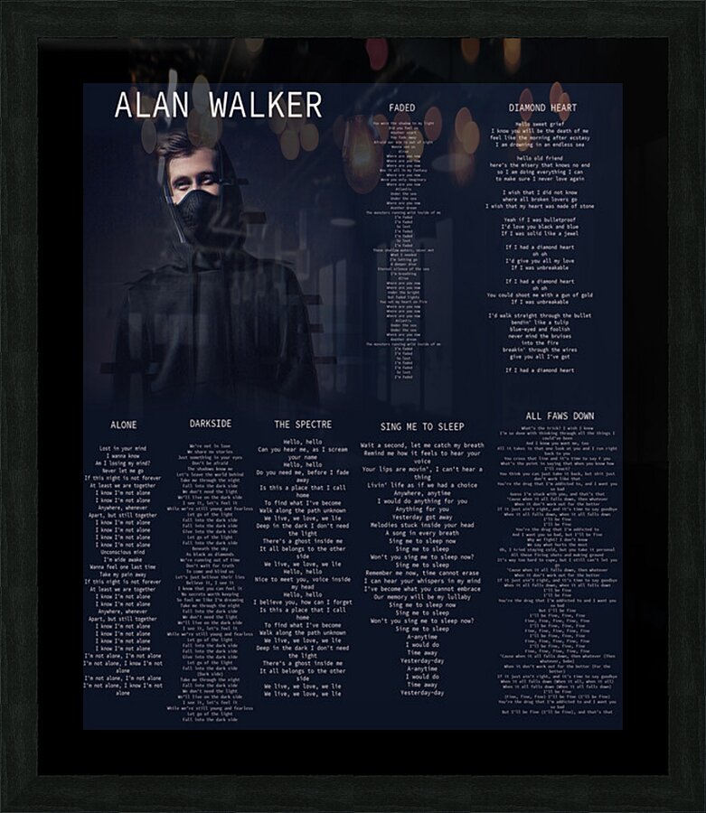 Alan Walker Picture Frame print