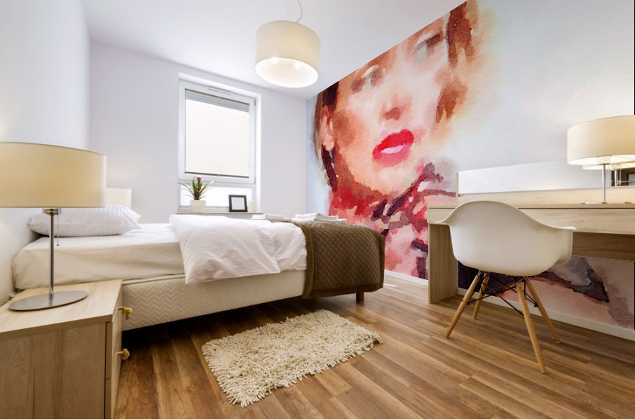 Pink scarf Mural print