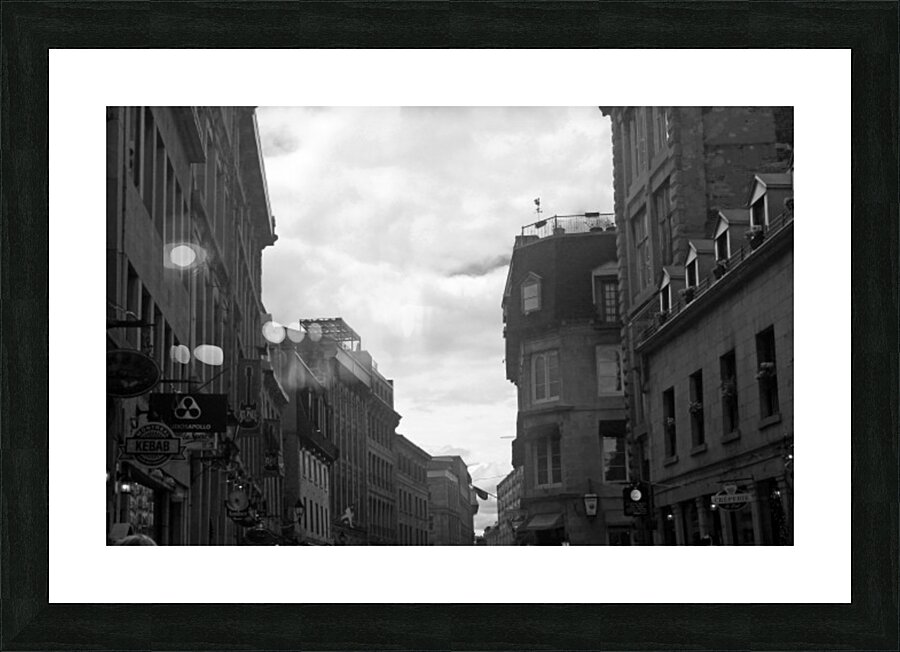 Cloudy Montreal B&W Picture Frame print
