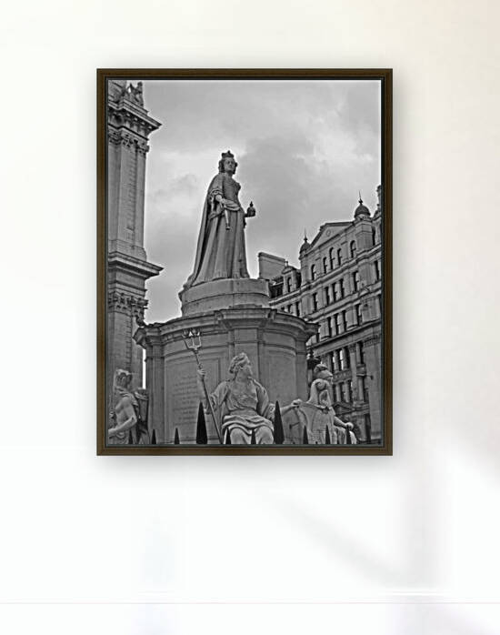 Queen Anne Statue in London England B&W by Timeless Scenery Photography
