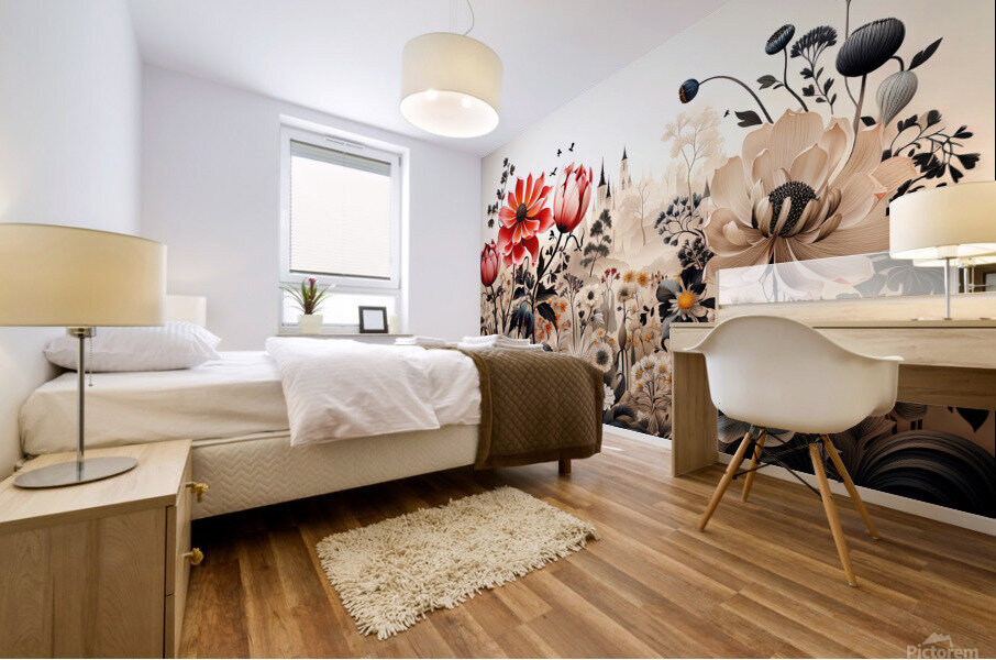 Poppy Castle Mural print