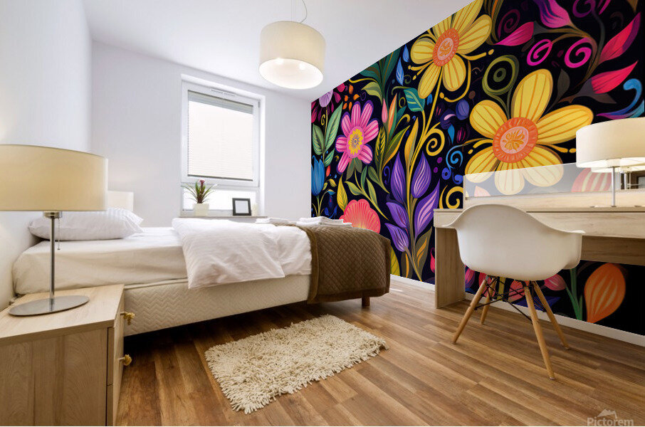Night Flowers Mural print