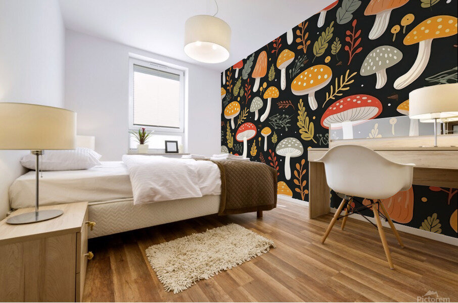 Toadstools and Mushrooms Mural print