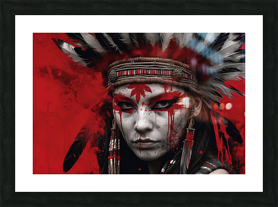 Black Red Nativepunk  1 Picture Frame print