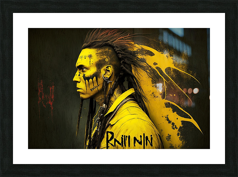 Yellow Nativepunk  2 Picture Frame print