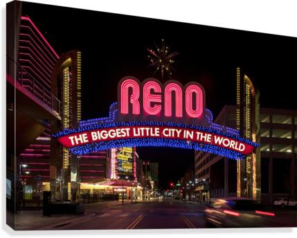 Reno Pink Arch Sign Canvas Print